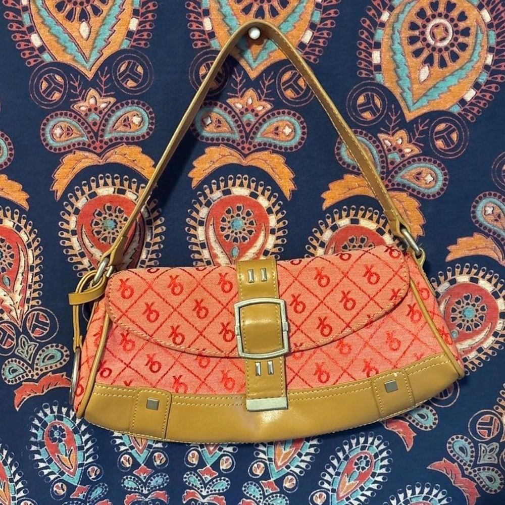 XOXO Vibrant Orange and Tan Shoulder Bag